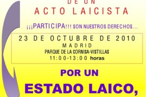 23 octubre, Madrid : Acto cívico y laicista