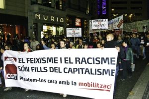 500 antifascistas se manifiestan el 20 de noviembre por el centro de Barcelona contra los discursos xenófobos de la derecha