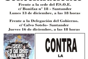 13 y 16 dic, Santander : Contra la privatización y el recorte de derechos