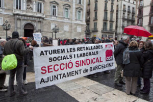 10.000 personas en la manifestación unitaria de Barcelona contra la reforma de las pensiones