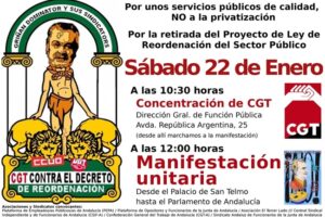 22 enero, Sevilla : Manifestación unitaria en defensa del sector público andaluz