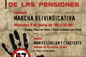 Marcha reivindicativa contra el recorte de las pensiones en Valencia