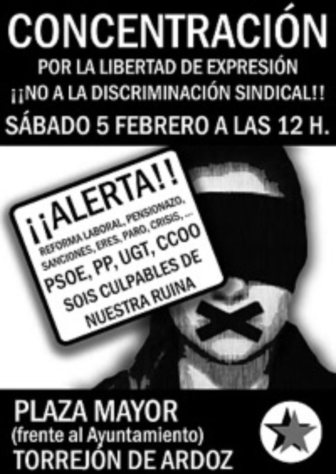 5 febrero, Torrejón de Ardoz : Concentración a favor de la libertad de expresión
