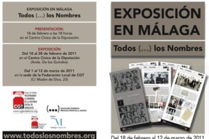 Inaugurada la exposición de «Todos (…) los Nombres» en Málaga (18 feb)