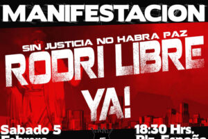 5 febrero, Zaragoza : Manifestación por la libertad de Rodrigo Lanza