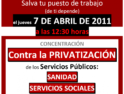 València: Concentración contra la privatizació de los Servicios Públicos