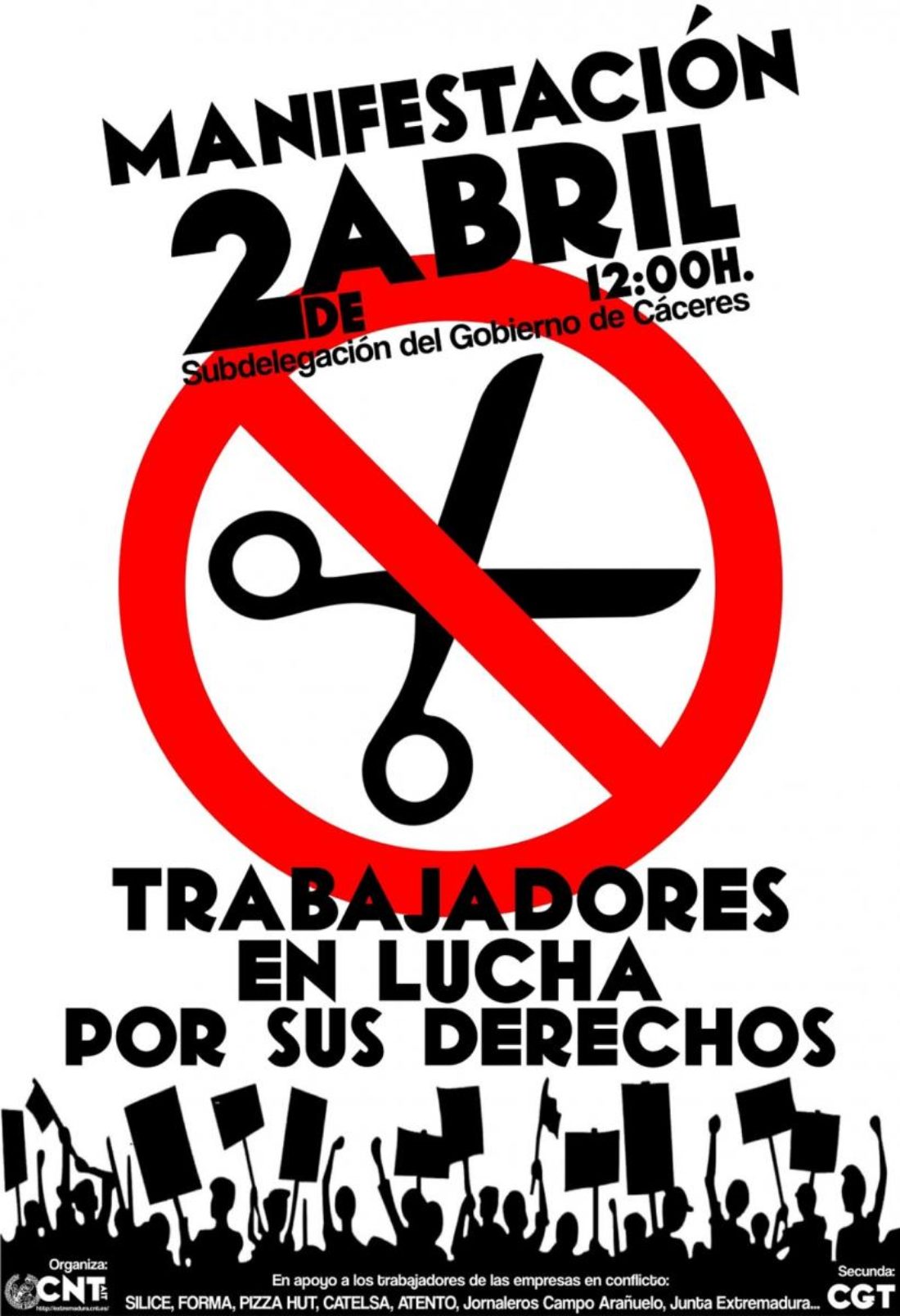 Manifestación en Cáceres: “Trabajadores en lucha por sus derechos”
