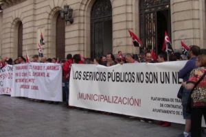 Concentración en Zaragoza en apoyo a José Luis Muro, expedientado por FCC Parques y Jardines