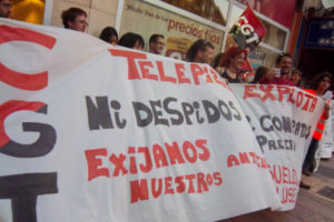 Exitosa concentración en Telepizza de Zaragoza