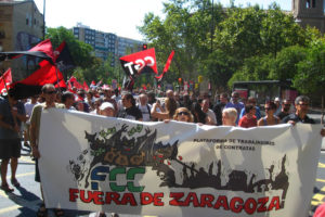 Zaragoza: 1000 manifestantes conta el autoritarismo de FCC Parque y Jardines