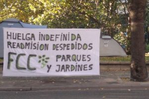 Acampada trabajadorxs FCC Parques y Jardines de Zaragoza por sus derechos