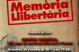 Presentación del libro «Memòria Llibertària: 100 anys de moviment llibertari a Lleida»