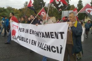CGT en la Manifestación de estudiantes por la enseñaza pública en Valencia