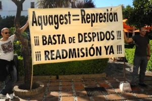 Movilizaciones de CGT en Marbella contra la represión sindical de Aquagest
