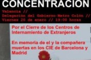Valencia: Concentración en solidaridad con las víctimas de los CIE