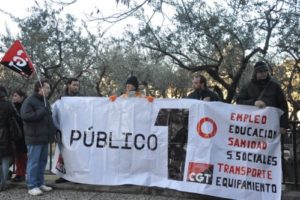 Protesta contra la aprobación de los Presupuestos Generales de Aragón