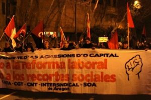 Más de tres mil manifiestantes en Zaragoza contra los Recortes y la Reforma Laboral
