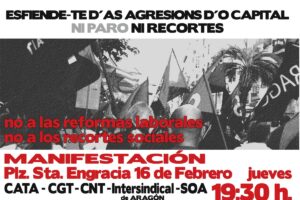 Zaragoza: Manifestación unitaria contra los recortes y la reforma laboral