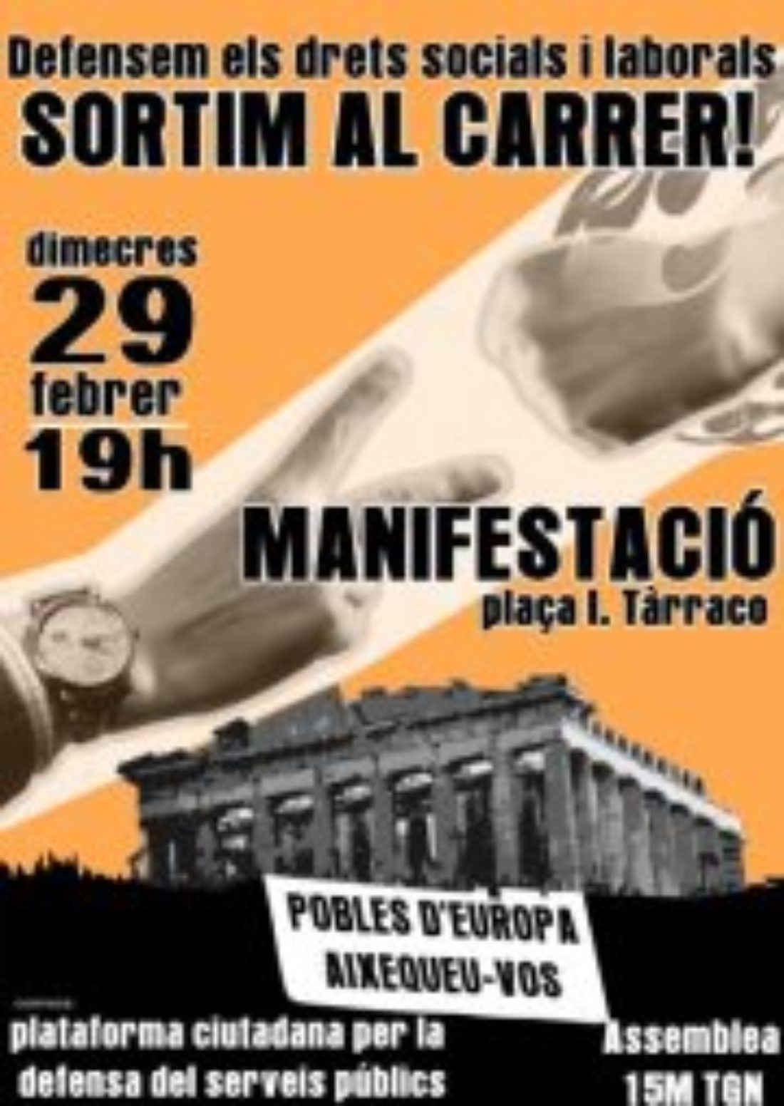 Tarragona: ¡Defendamos los derechos sociales y laborales, salgamos a la calle!