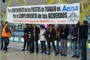 Piquetes en la huelga del aeropuerto de Barajas y Torrejón