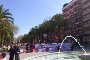 Concentración 15M Y CGT Linares en la huelga general