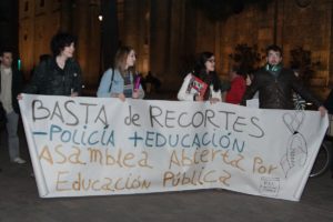 Valladolid: Protesta estudiantil en solidaridad con los compañeros de Valencia