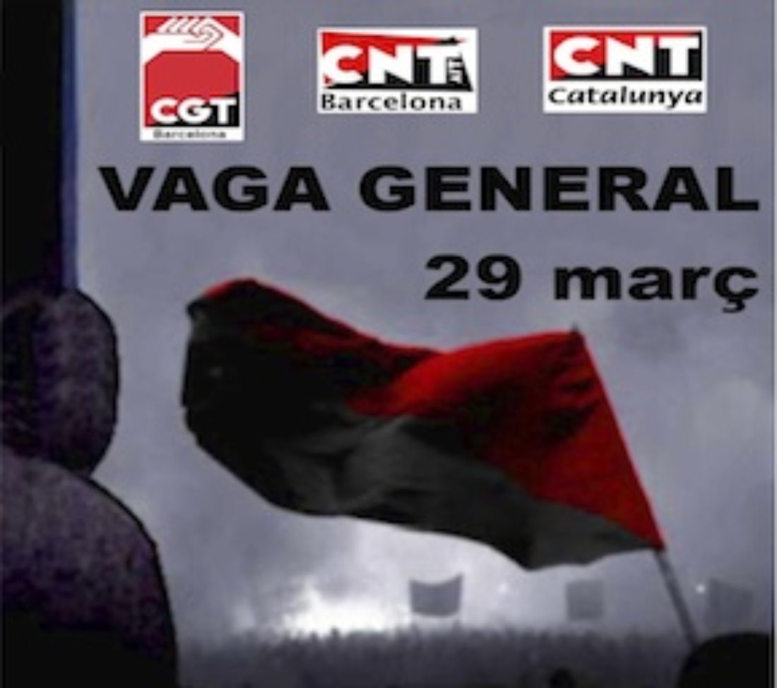 Convocatorias de CGT en Barcelona para la huelga general de 29M