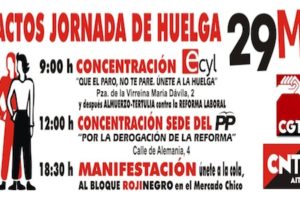 Actos de CGT-CNT en Ávila durante la Huelga General del 29M