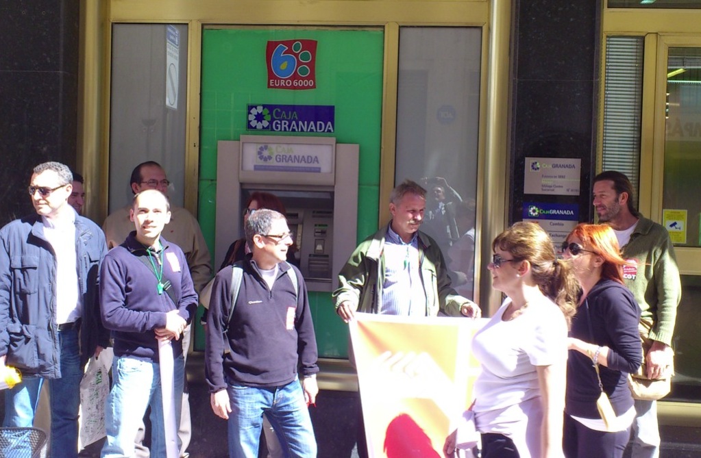 Movilizaciones de CGT Banca en Málaga por el empleo