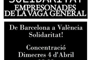 Valencia: Concentración en solidaridad detenidxs en Barcelona el 29m