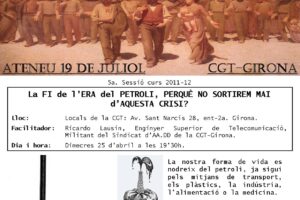 Girona: Sesión formativa del Ateneo 19 de Julio: El fin de la era del petróleo