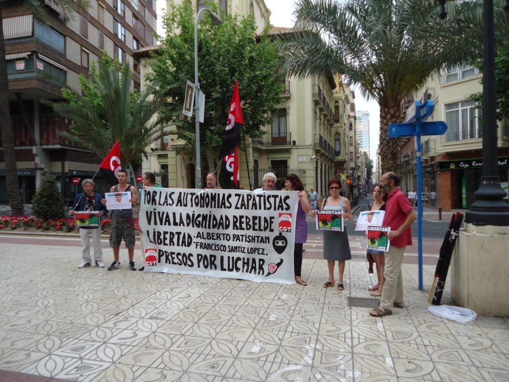 Concentración en apoyo a la autonomía y presos zapatistas