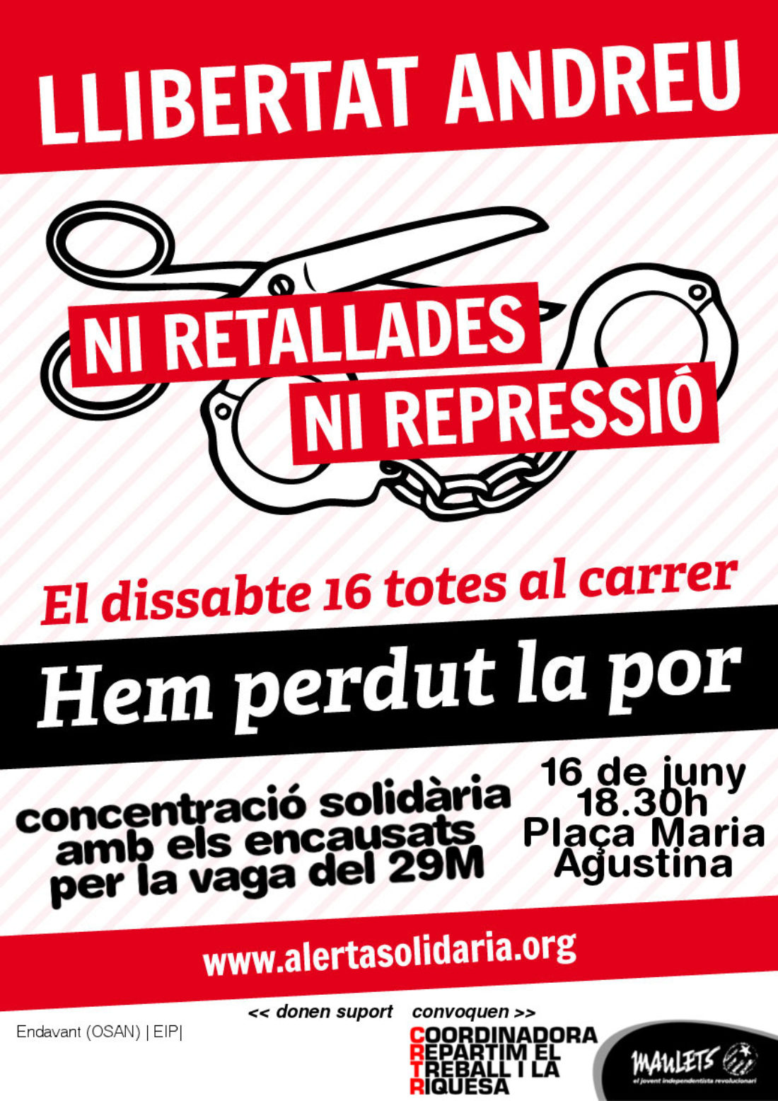 Castellón: Concentración solidaria con los encausados ​​por la huelga del 29m