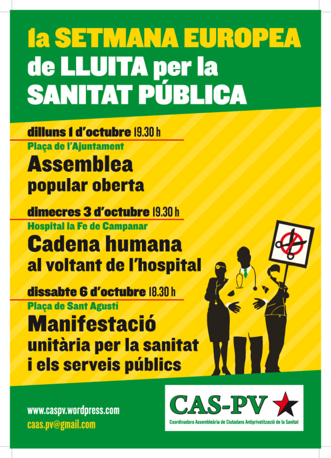 Manifestación en Valencia con motivo de la «Semana Europea de Lucha por la Sanidad Pública»