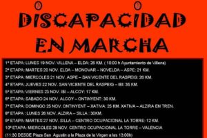 Trabajadores y usuarios de Asprodis marcharán a pie desde Villena hasta Valencia