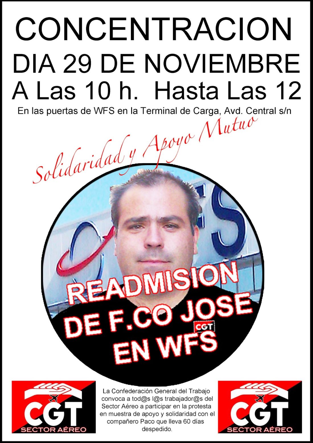 Concentración por la readmisión de los despedidos WFS-Madrid