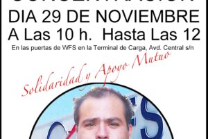 Concentración por la readmisión de los despedidos WFS-Madrid