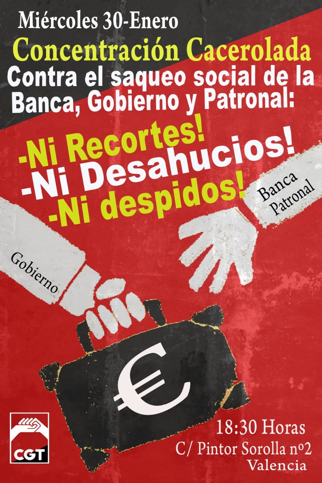 Manifestación contra el saqueo social de la Banca, Gobierno y Patronal