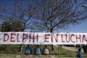 Lucha de los extrabajadores de Delphi: concentración ante la fábrica y corte de carreteras