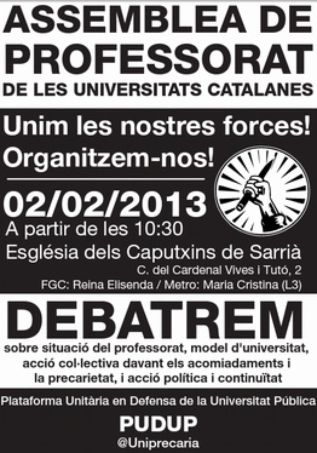 Barcelona: Asamblea del profesorado de las universidades catalanas