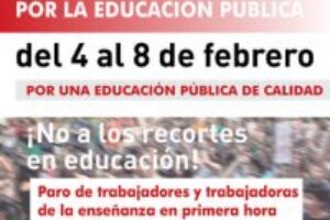 La CGT apoya la Semana de lucha del 4 al 8 de febrero por la Educación Pública