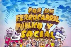 Encierro de los comités de ADIF y Renfe Málaga contra el desmantelamiento del ferrocarril