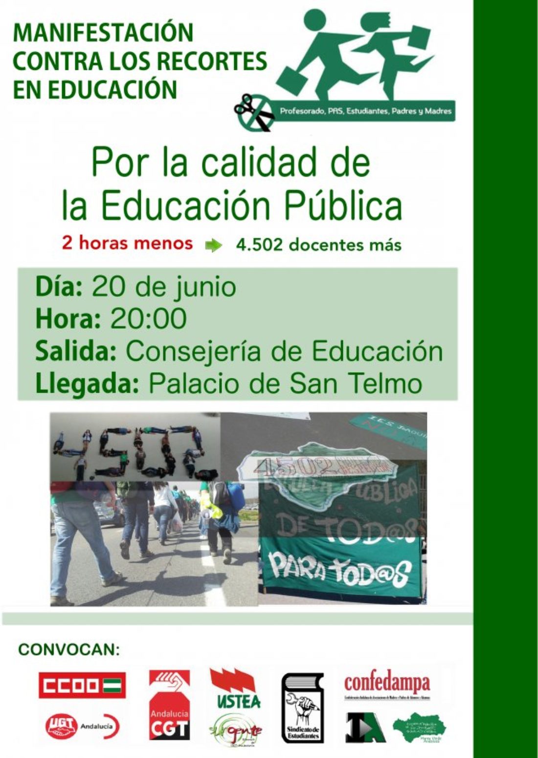 Manifestación por la educación pública el 20 de junio en Sevilla