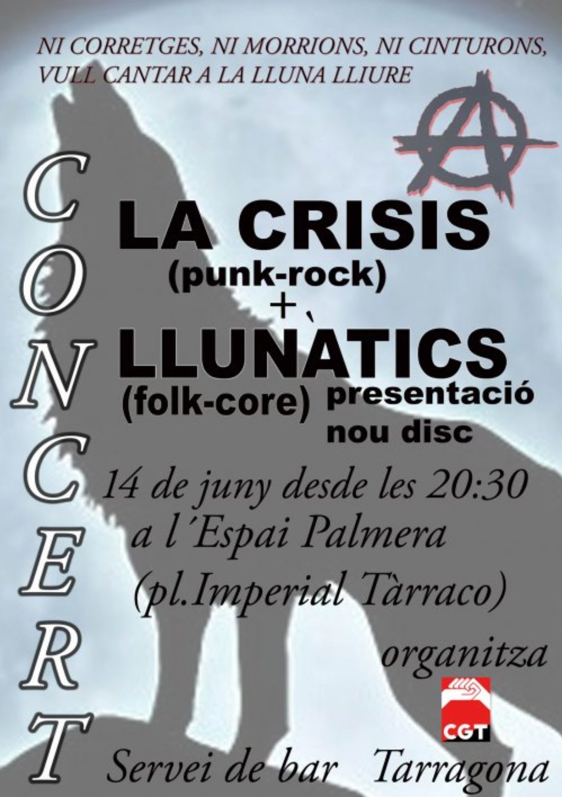 La CGT de Tarragona organiza un concierto el 14 de junio