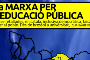 Llegada de la marcha por la educación publica en Barcelona el 31 de agosto