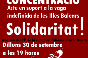 30-S: Concentraciones unitarias de apoyo a la huelga indefinida de las islas