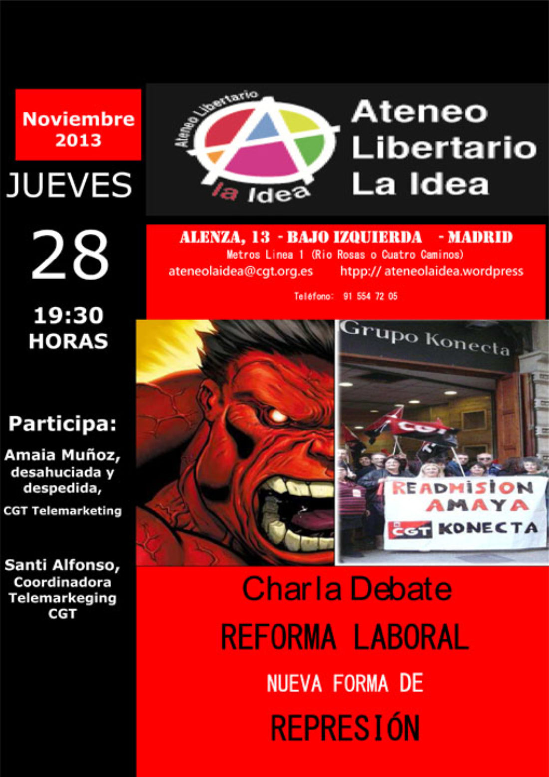 Charla-debate «Reforma Laboral. Nueva forma de represión»