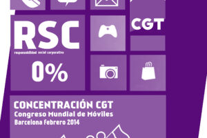 27F: Concentración de CGT en el Congreso Mundial de Móviles 2014