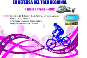 28F: Marcha en bici Valencia-Alcoi-Xàtiva en defensa del tren regional