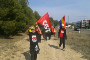 La CGT se implica en las marchas por la dignidad: Cuatro caminantes de CGT marchan desde Zaragoza hasta Madrid en la Columna Nordeste